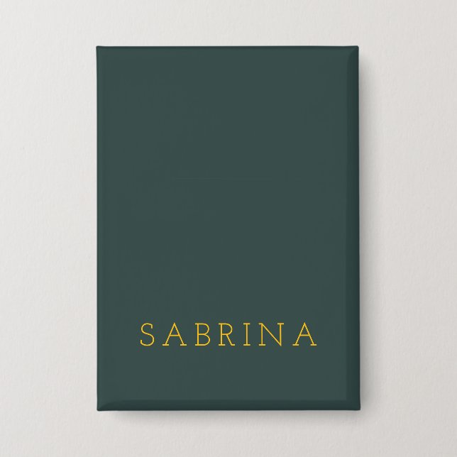 Badge Plain Modern Minimalist Own Name Dusty Green (Recto)