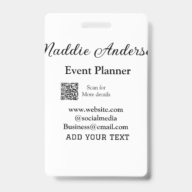 Badge planificateur d'événements ajouter le nom détails  (Avant)