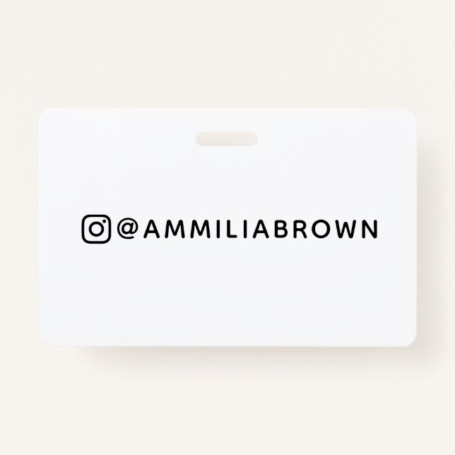 Badge Poignée Instagram | Conception personnalisée du no (Devant)