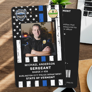 Badge Police Officier Photo personnalisée Logo Bar Code 