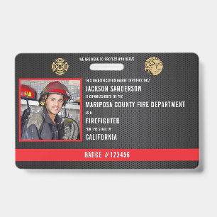 Badge Pompier personnalisable Employé du service des inc