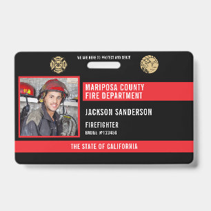 Badge Pompier personnalisable Employé du service des inc