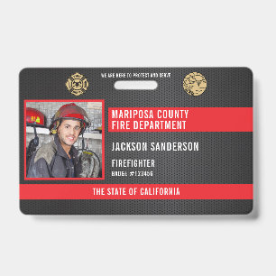 Badge Pompier Service des incendies Numéro de photo de l