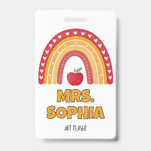 Badge Porte-badge enseignant – Conception arc-en-ciel