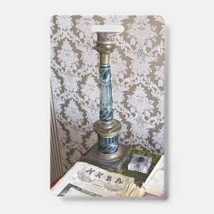 Badge Porte-bougie en verre vintage
