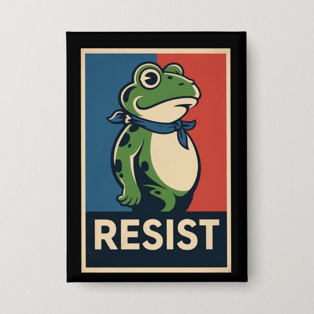 Badge Portland Frog Protest Anti Ice Resistance I Stand  (Recto)
