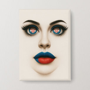Badge Portrait de la pop croate beauté yeux & lèvres