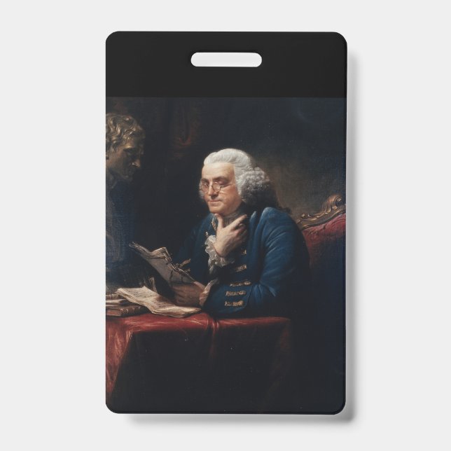 Badge Portrait miniature, Benjamin Franklin Père fondate (Avant)