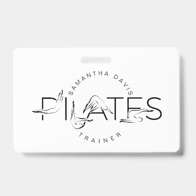 Badge Poses de Pilates en mots Pilates (Avant)