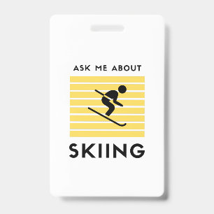 Badge Posez-moi des questions sur le ski sport d'hiver