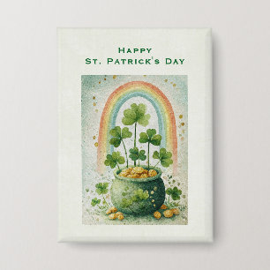Badge Pot d'Or et Arc-en-Ciel de la Saint-Patrick Vintag