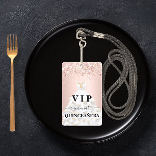 Badge Poussette rose gold blush glitter dust nom vip