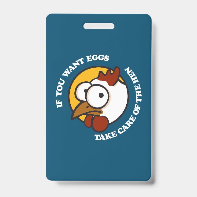 Badge Prenez soin de la poule 1 (Avant)