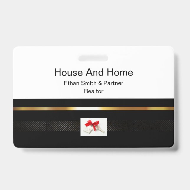 Badge Présentation de Black & Gold Real Estate Marketing (Avant)