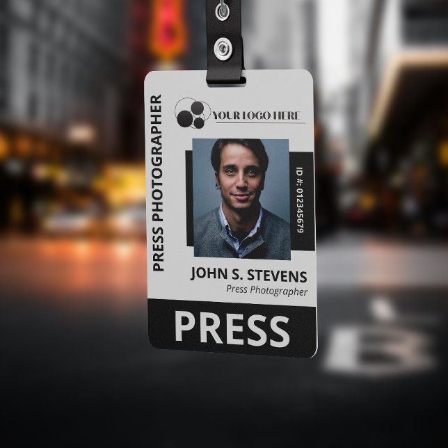 Badge Presse photo et logo noir ID (Créateur téléchargé)