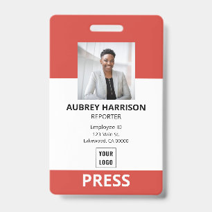 Badge Presse Simple Photo d'identité d'entreprise