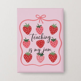 Badge Professeur amoureux de fraise l'enseignement est m