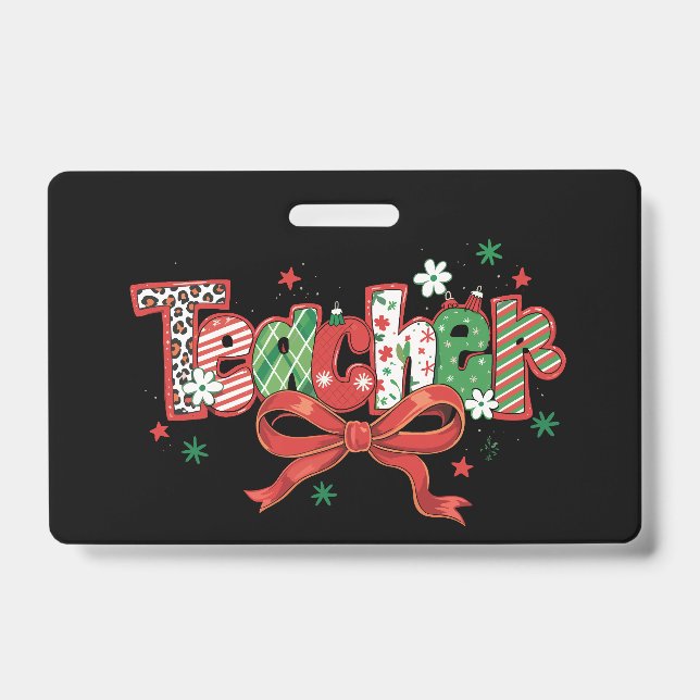 Badge Professeur Coquette Noël Crayon Joyeux Noël  (Avant)