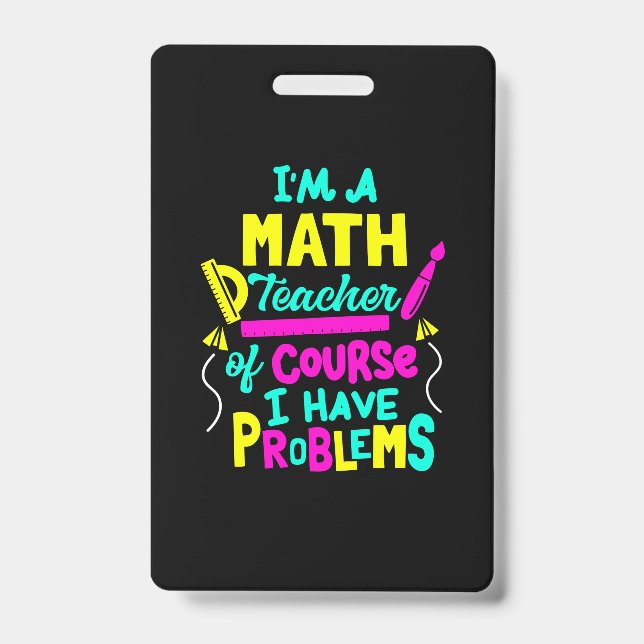 Badge Professeur d'art Professeur de mathématiques École (Avant)