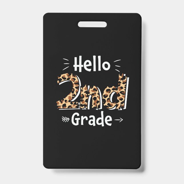 Badge Professeur de 2e année Bonjour Léopard 2e année (Avant)