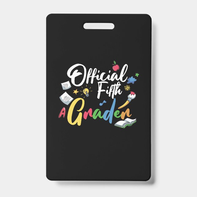 Badge Professeur de 5e année Officiel cinquième année (Avant)