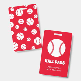 Badge professeur de baseball Carte de sortie couleurs de