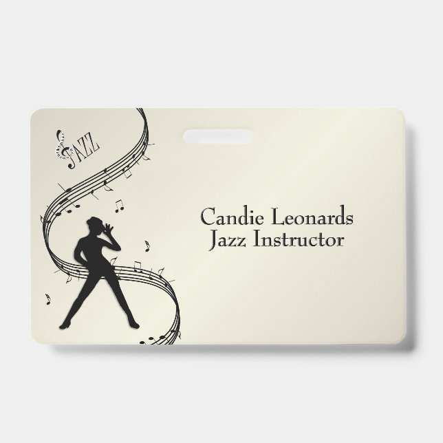 Badge Professeur de danse jazz avec nom a/ Station Golde (Avant)