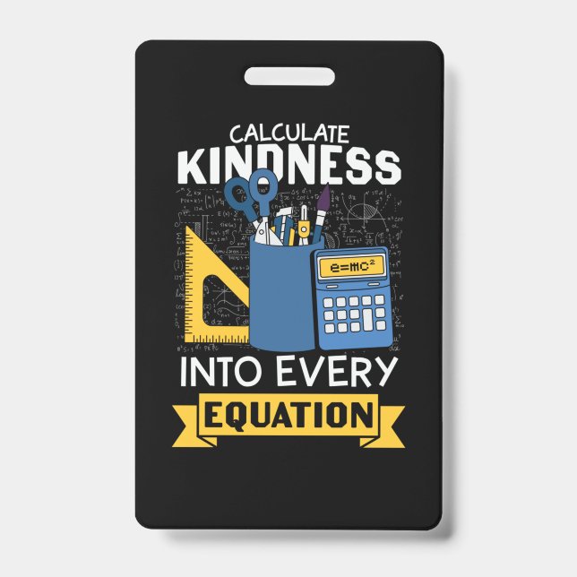 Badge Professeur de mathématiques Calculer la gentilless (Avant)
