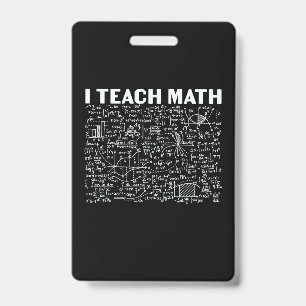 Badge Professeur de mathématiques J'enseigne les mathéma