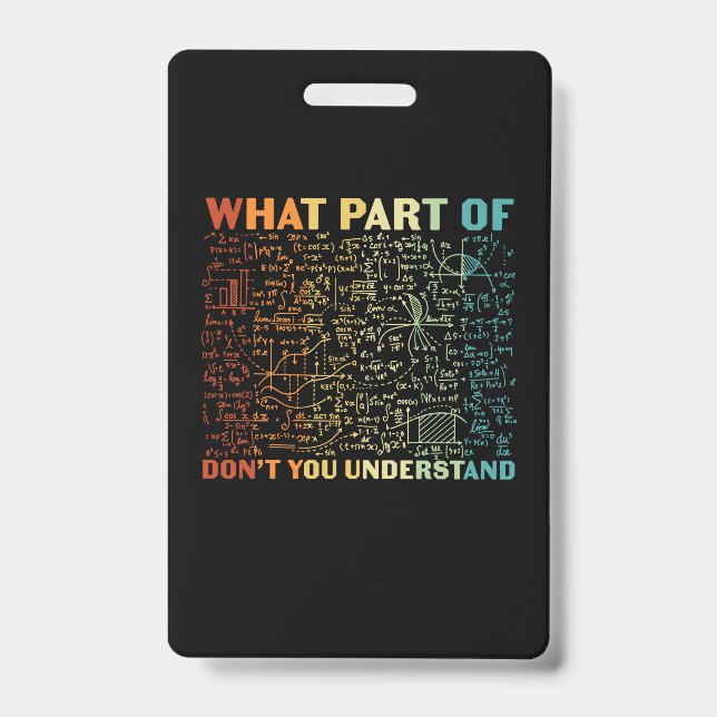 Badge Professeur De Mathématiques Quelle Partie Des Math (Avant)