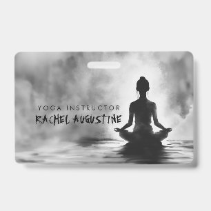 Badge Professeur de méditation de yoga peinture à l'encr