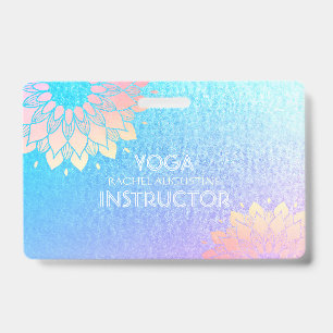 Badge Professeur de méditation de yoga Rose Blue Gold Ma