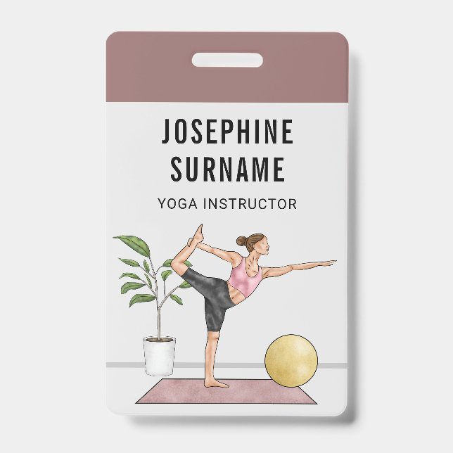 Badge Professeur de yoga Danseuse Pose Méditation Entraî (Avant)