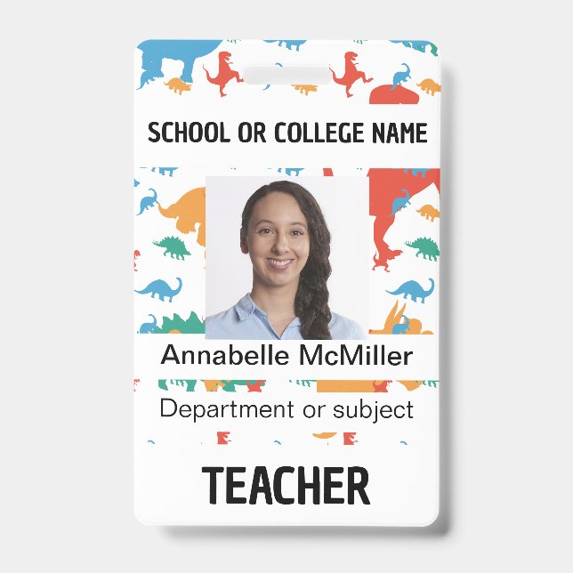Badge Professeur d'université enseignant les dinosaures (Avant)