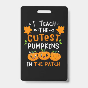 Badge Professeur Halloween Plus Mignons Citrouilles Anni