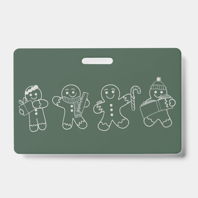 Badge Professeur pain d'épice Noël Vacances Professeur X (Avant)
