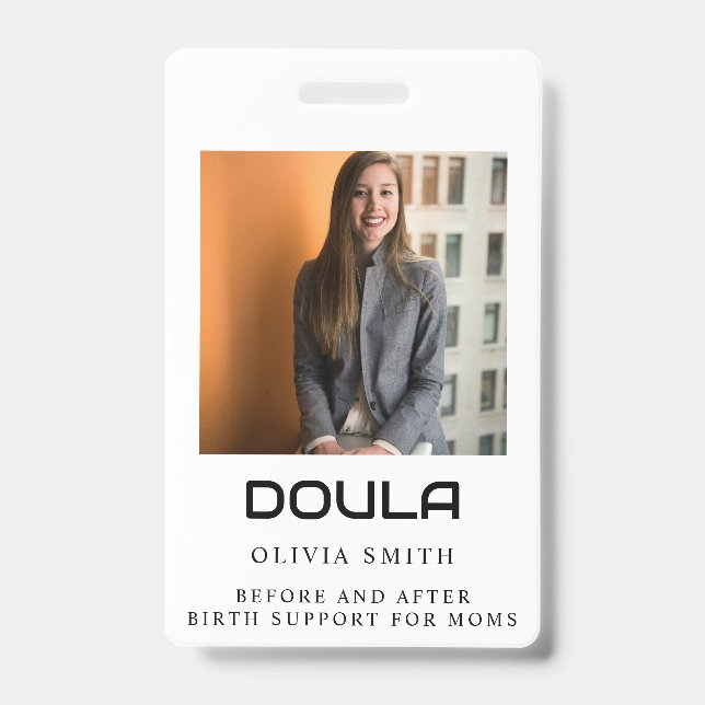 Badge Professional Doula Photo Name Identity Design (Avant)