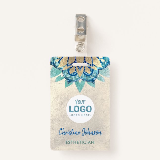 Badge professionnel de la beauté moderne (Devant avec clip)