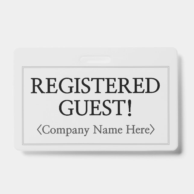 Badge professionnel "INVITÉ ENREGISTRÉ!" (Avant)