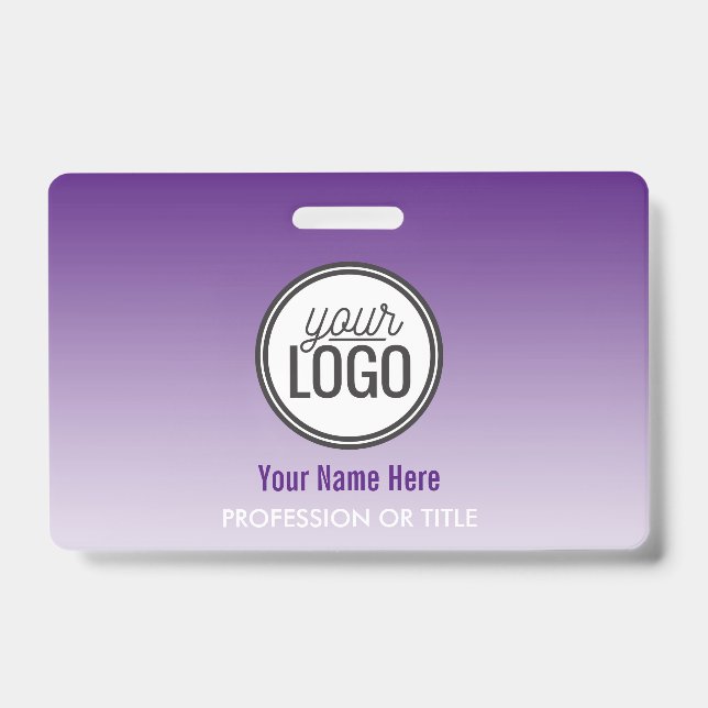 Badge Professionnel Moderne Ombre Violet (Avant)