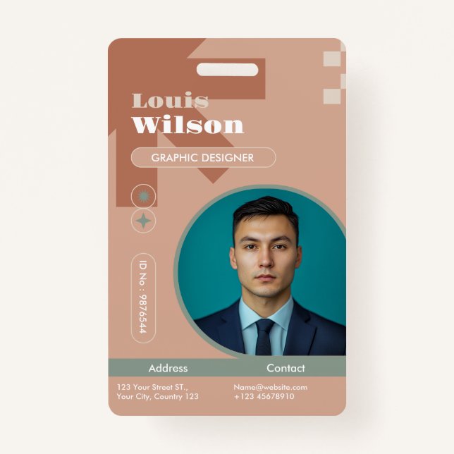 Badge Professionnel Personnalisable Nom et Code-barres P (Devant)