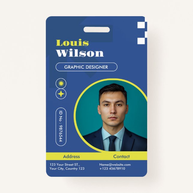 Badge Professionnel Personnalisable Nom et Code-barres P (Devant)