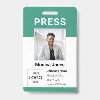 Badge professionnel photo du logo de la presse