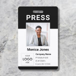 Badge professionnel photo du logo de la presse<br><div class="desc">Carte d'identité professionnelle moderne avec photo.</div>