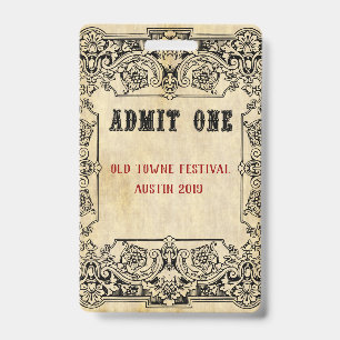 Badge Programme démodé de fantaisie de billet