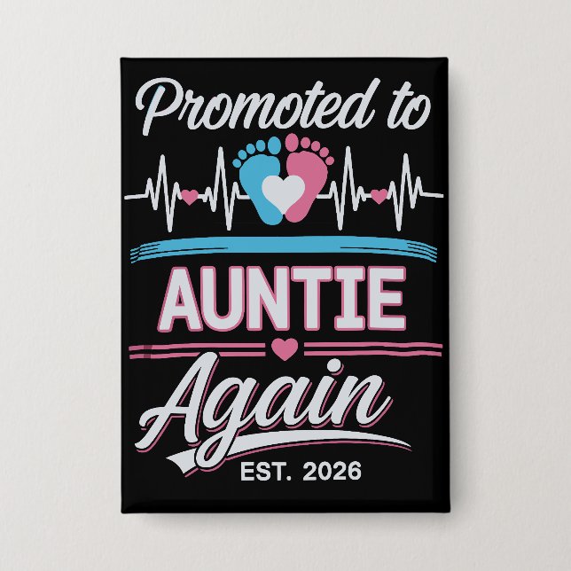 Badge Promoted To Auntie Again Est 2026 Pregnancy Reveal (Recto)