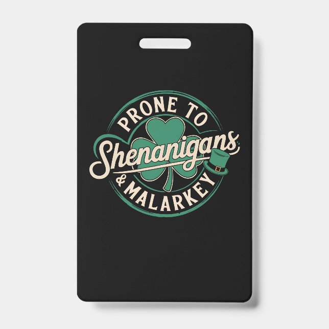 Badge Prone à la farce et au baratin de la Saint-Patrick (Avant)