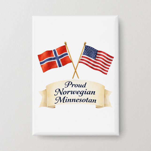 Badge Proud Norwegian Minnesotan Heritage Button (Recto)