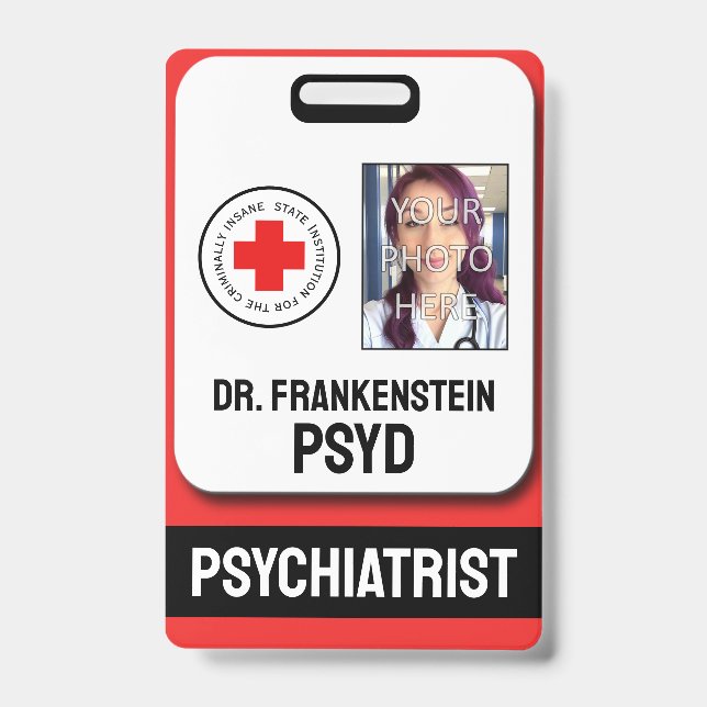 Badge Psychiatre Faux Pour Insigne Criminel (Face)