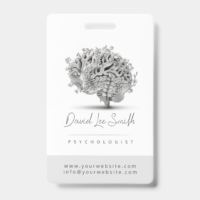 Badge Psychologue / Neurologue Minimaliste (Avant)